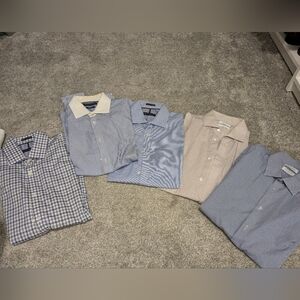 Calvin Klein Blue and Gray Plaid Dress Shirt